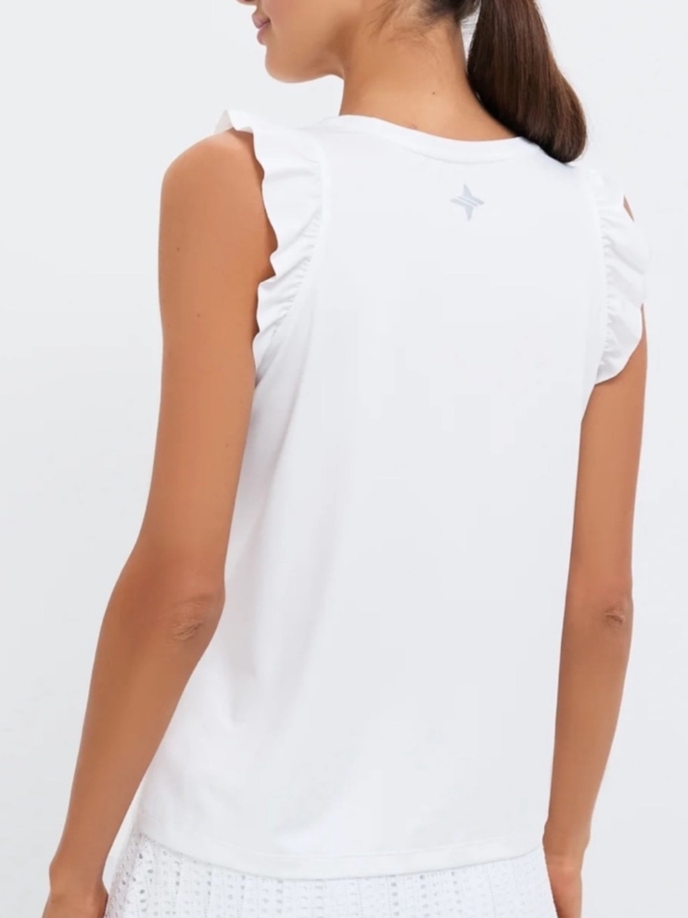 TUCKERNUCK Sport White Ruffle Performance Tank Top Tennis Golf NWT Small - Picture 9 of 17